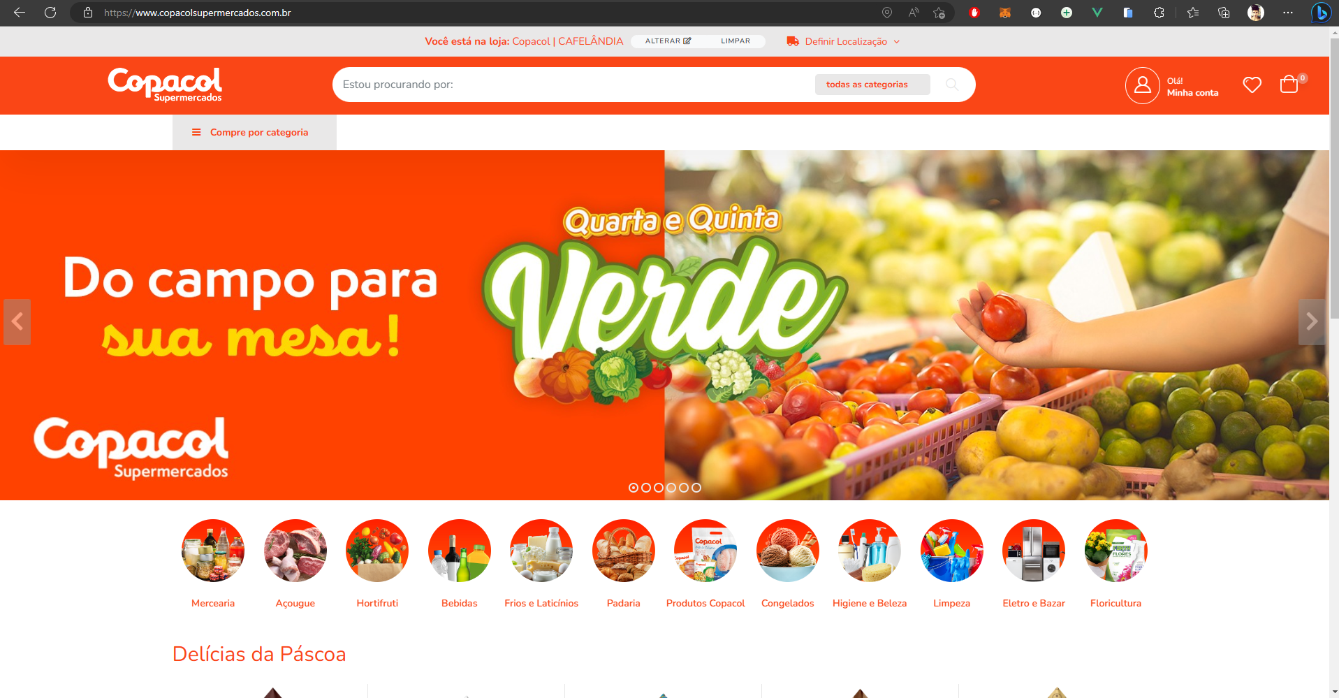 E-commerce da Copacol Supermercados, desenvolvido na Zanthus